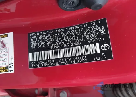 2011 Toyota Corolla Le from USA, damaged, VIN JTDBU4EE6B9127438